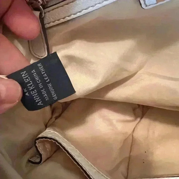 Anne Klein Leather Tote Winter White - Picture 5 of 13